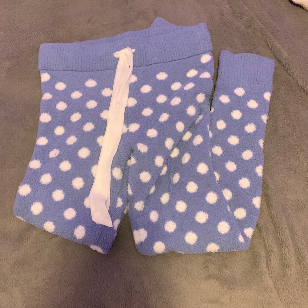 Reversible Blue and White Polka Dot PJ Pants